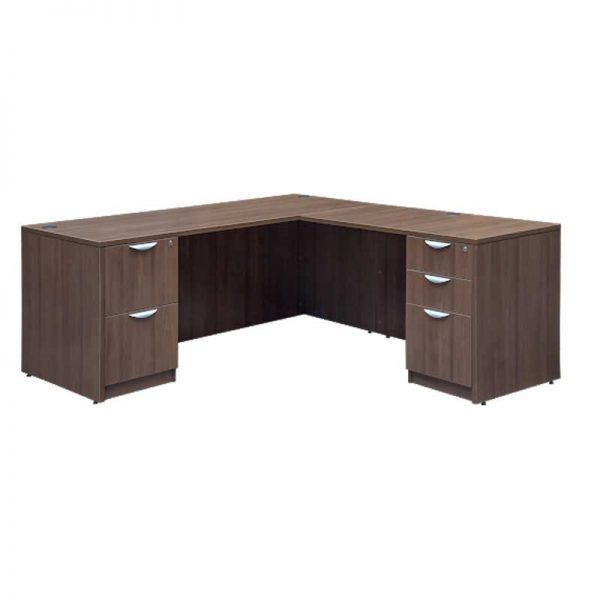 standard L shaped desk - deluxe files