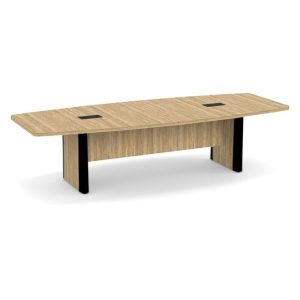Boat Shape Meeting Table, Silver Accent Base 8, 10 or 12 feet long