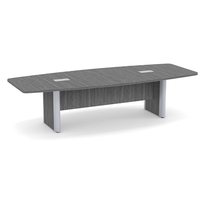 Boat Shaped Conference Table Accent Base - Newport Gray and Silver