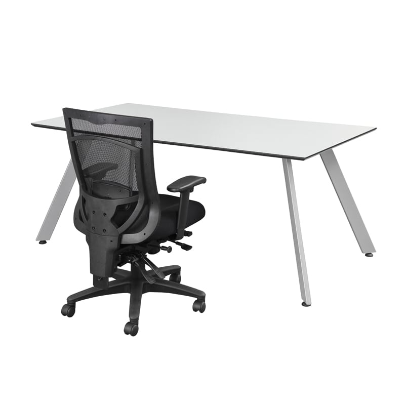 White Desk Modern V Leg Contemporary Minimalist Look