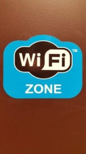 welcoming reception area wifi sign