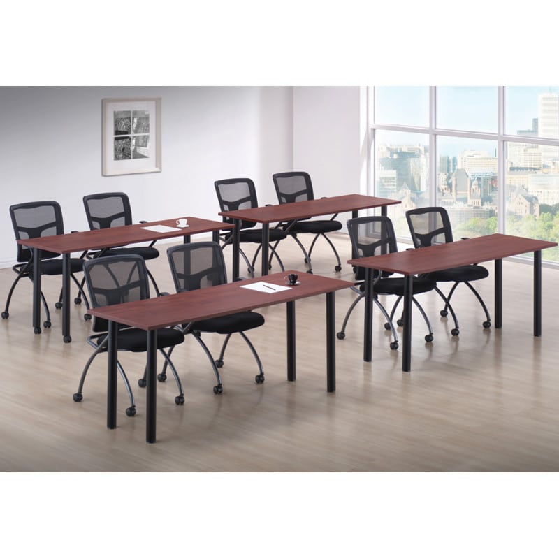 Economical, Black Post Leg Training Tables arranged in a classroom.