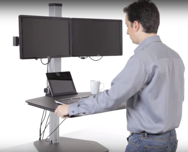 EZ Powered Dual Monitor Sit Stand