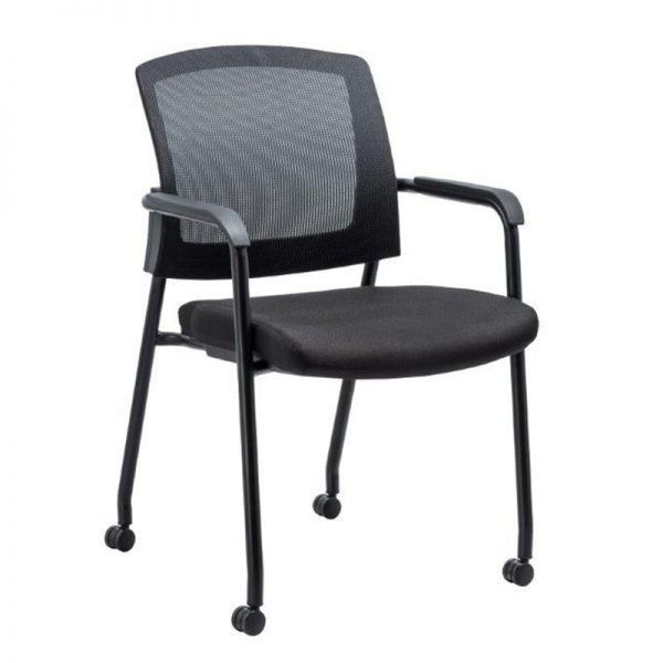 Mesh Back, Stacking Guest Chair, Casters