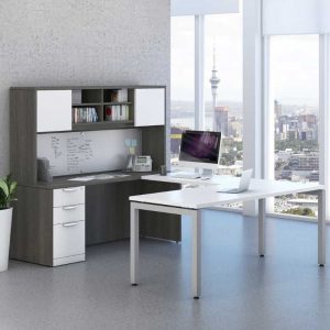 Modern U-Shaped Desk & Storage Workstation