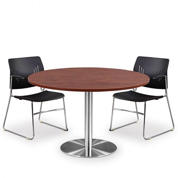 Versatile Round Table, Brushed Steel Base