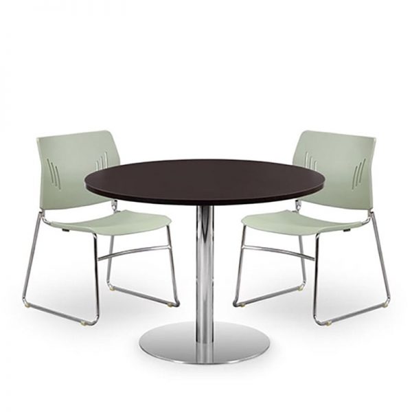 Versatile Round Table, Brushed Steel Base