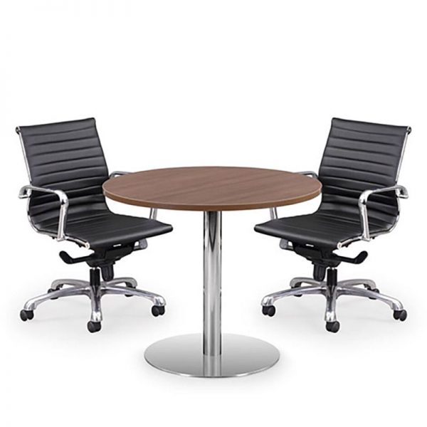 Versatile Round Table, Brushed Steel Base