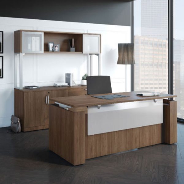 Height Adjustable Desk With Filing and Storage Cabinets