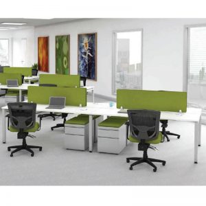 White Shared Open Plan Workstation