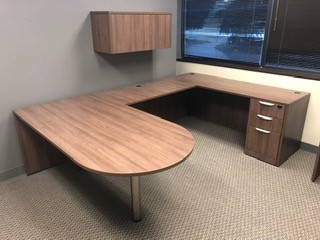 Used U Shaped Desk With Overhead Storage Office Furniture Ez