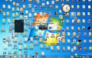 how to get organized at work - messy computer desktop