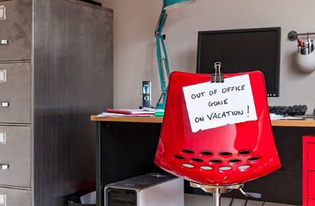 chair with note - out of office
