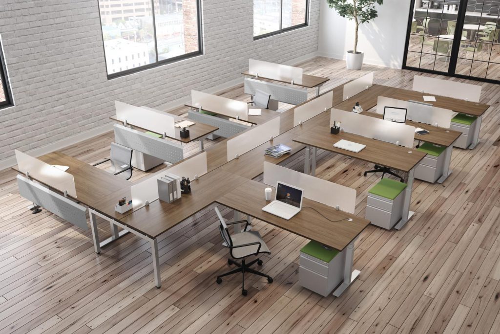 open plan office desks