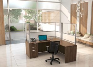 Office Furniture - Desk with Sneeze Guard