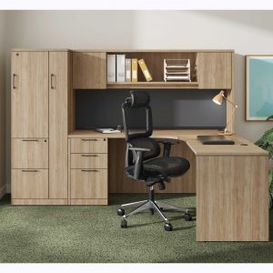L-Shaped-Desk-with-File-Cabinet-and-Overhead-Storage