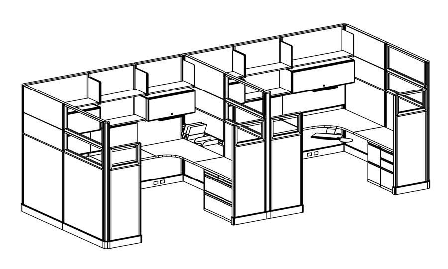 office cubicles - drawing