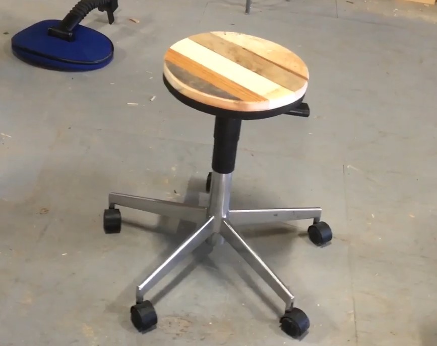 stool made from old office chair