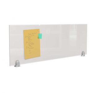 Glass Desk Divider - dry erase and magnetic