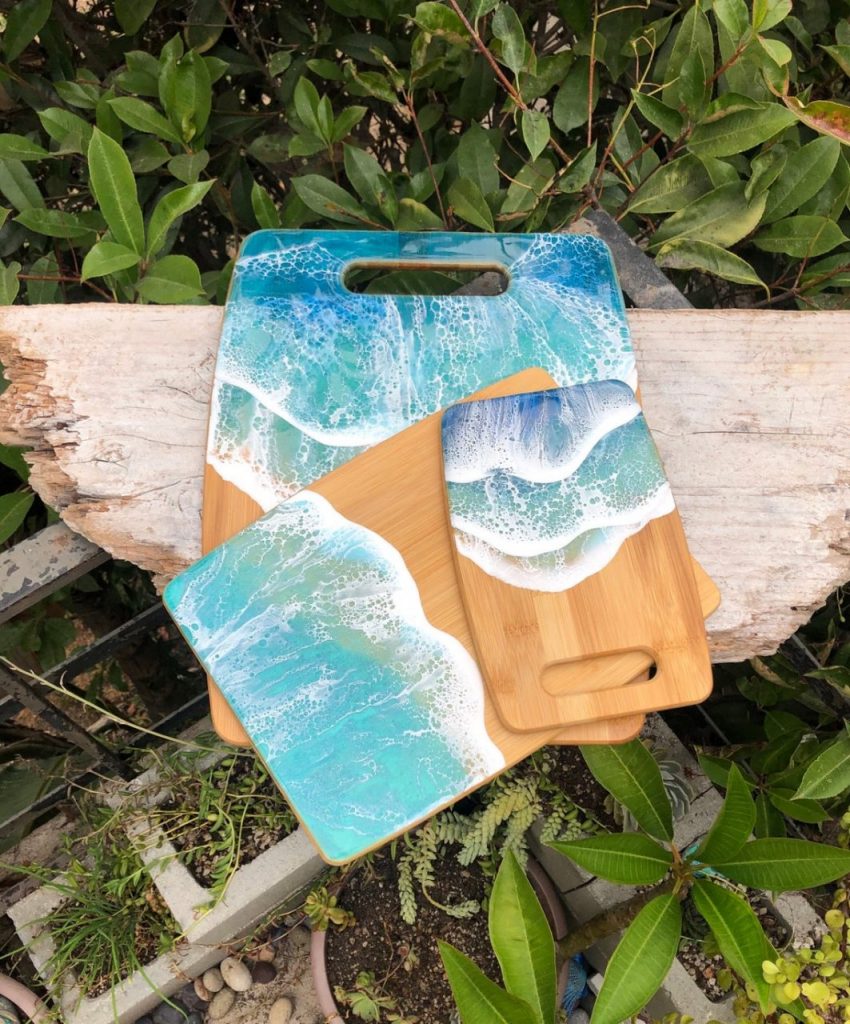 ocean wooden cutting board