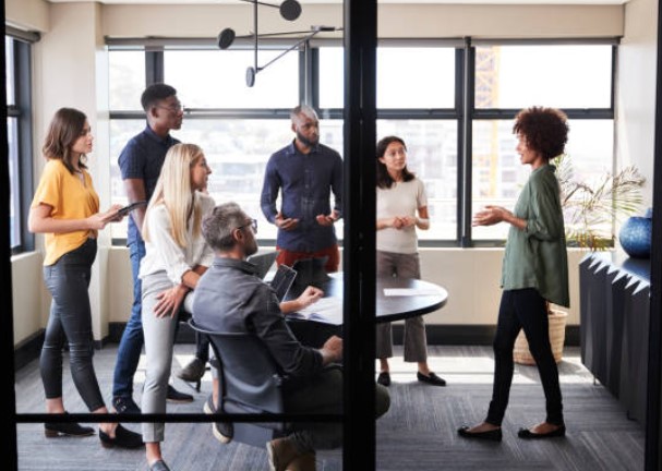 stand up team meeting