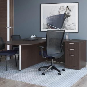 Bullet L Desk with Full Modesty Panel