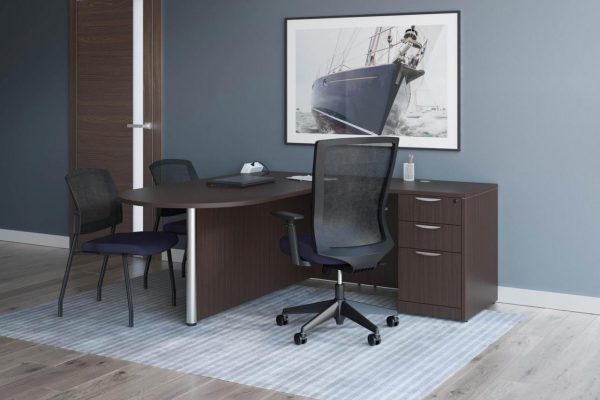 Bullet L Desk with Full Modesty Panel