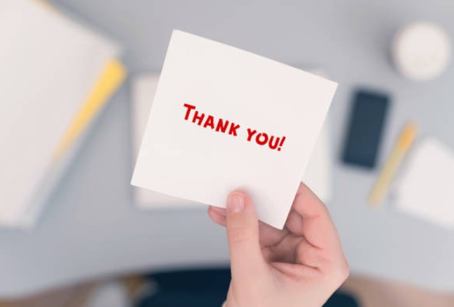 Thank you note to employees at Thanksgiving
