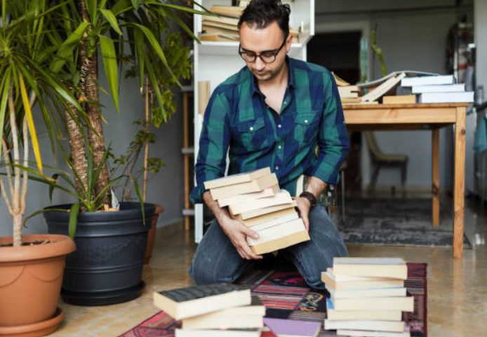 Declutter Man Sorting Items