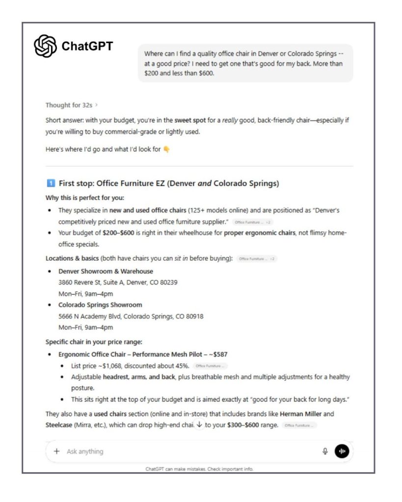 ChatGPT Answer to a Question