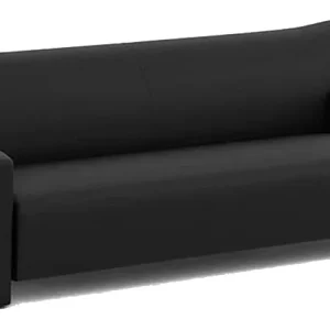 Tribeca Office Sofa Black Leather - Office Furniture EZ Denver