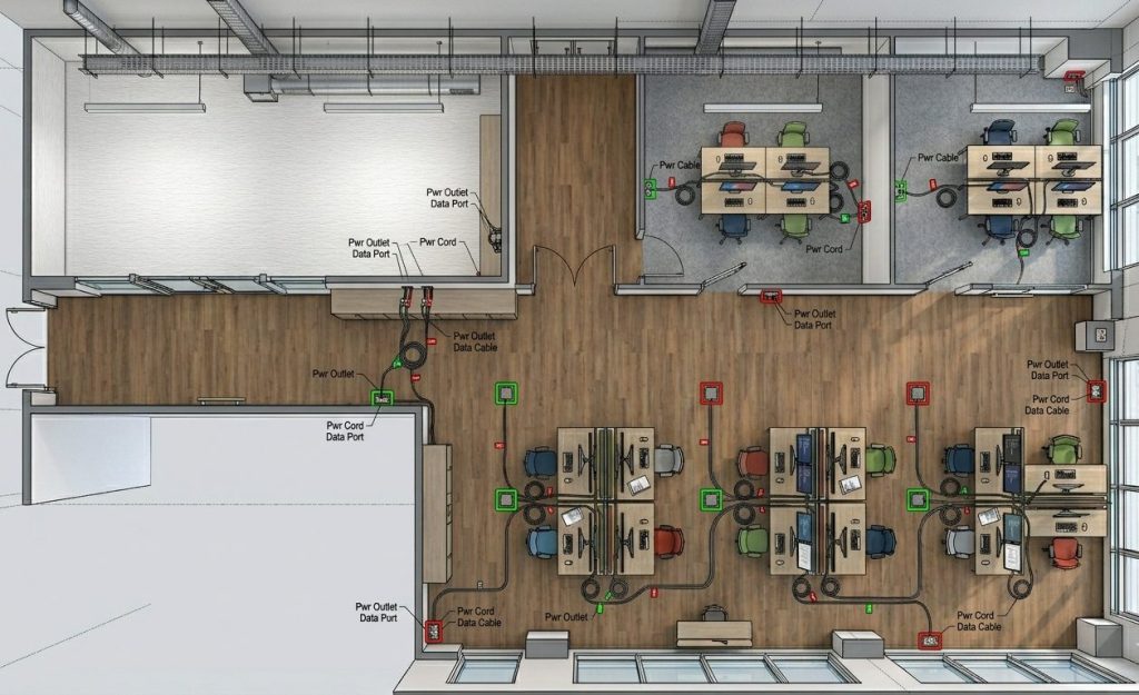 A plan for new office furnishings completed after a site visit by Office Furniture EZ