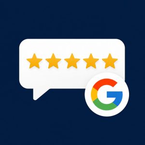 The Google Review icon and 5 stars. This header introduces some of the many reviews Office Furniture EZ has received.