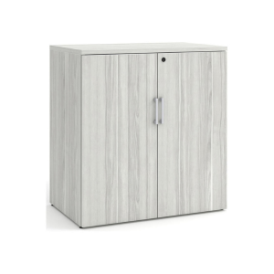 Performance 37 inch high locking office storage cabinet in Silver Birch finish available for delivery and assembly in Denver and Colorado Springs.