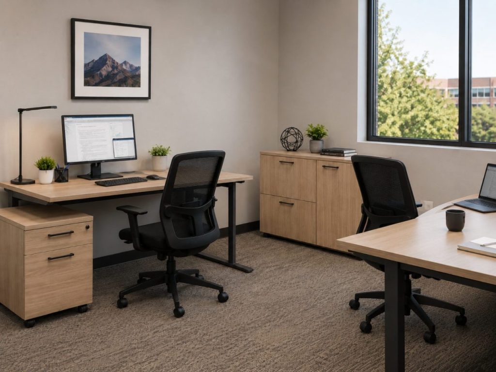 A small office with two workstations shown.