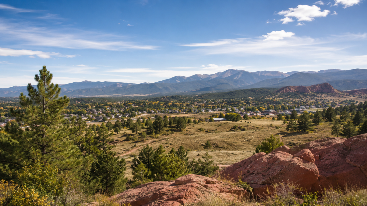 Scenic view of Monument, Colorado and the Tri-Lakes area