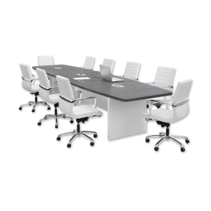 Modern conference table with office chairs