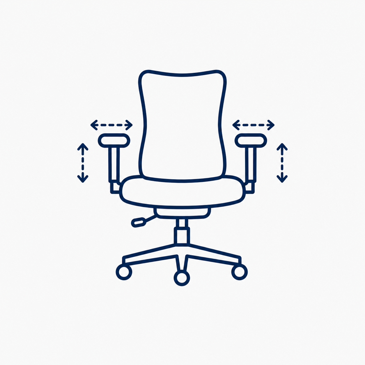 Icon showing adjustable office chair armrests