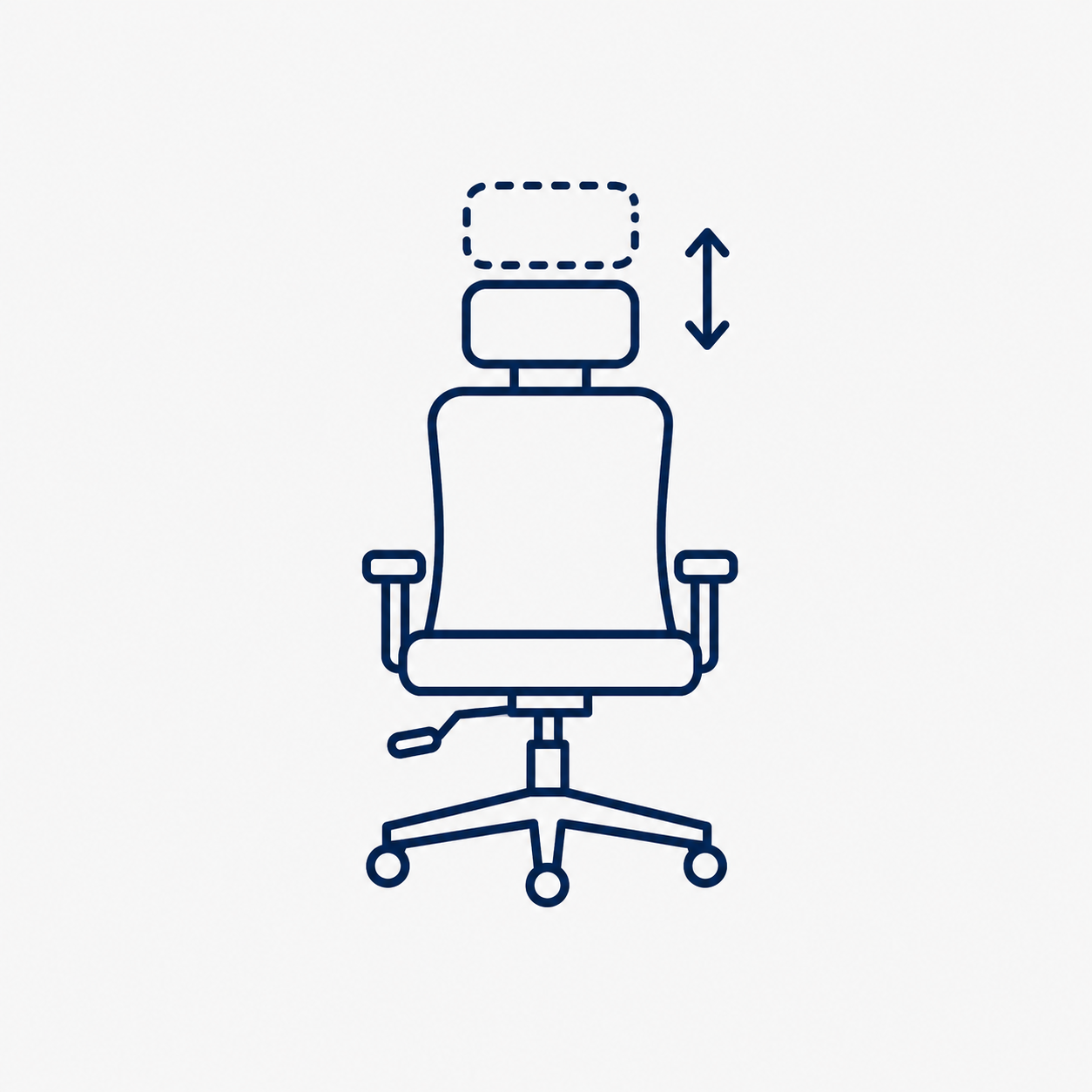 Icon showing adjustable office chair headrest