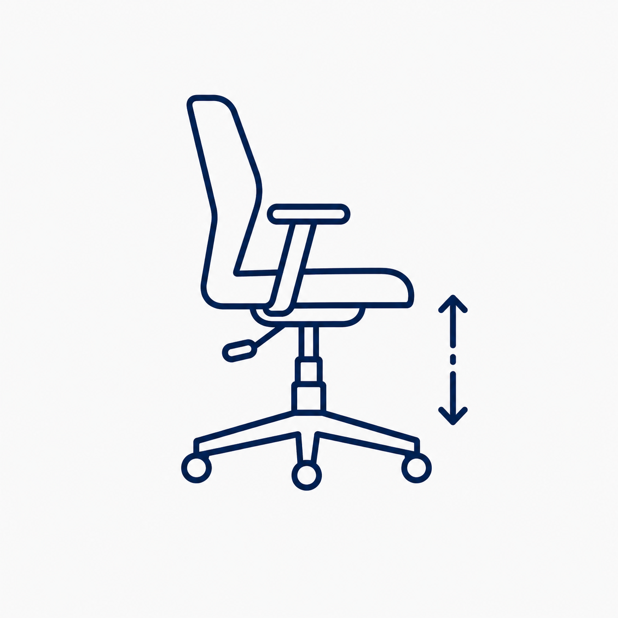 Icon showing office chair height adjustment
