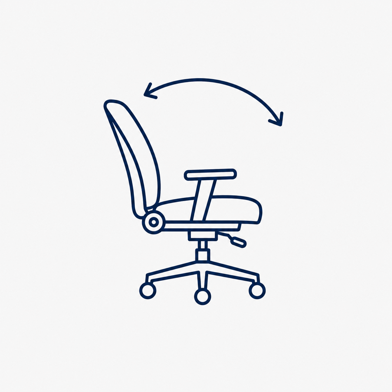 Icon showing office chair tilt and recline adjustment