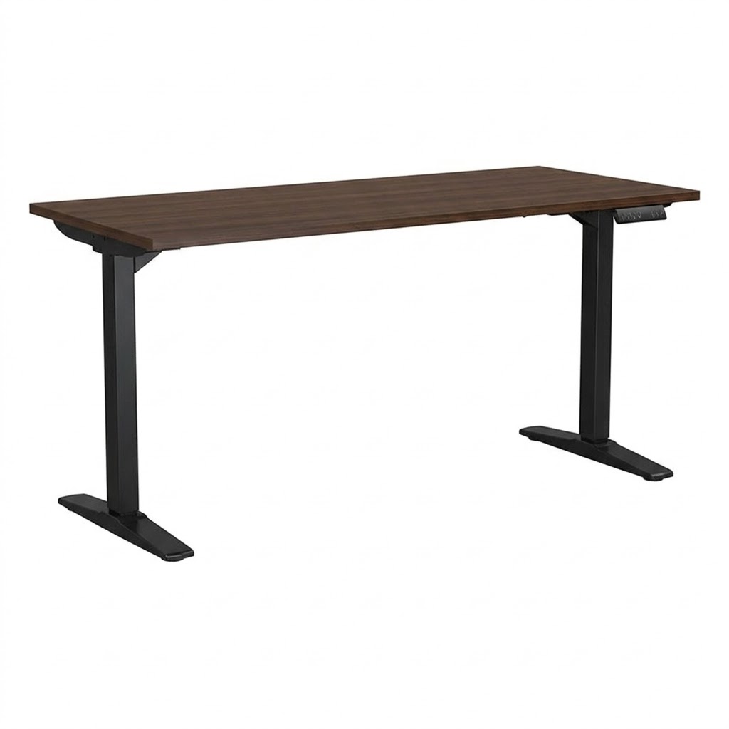 Affordable Standing Desk - black legs and Espresso Top