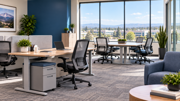 Modern office furniture with ergonomic chairs and workstations in Northgate Colorado Springs