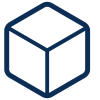 A cube icon used to illustrate office cubicles.