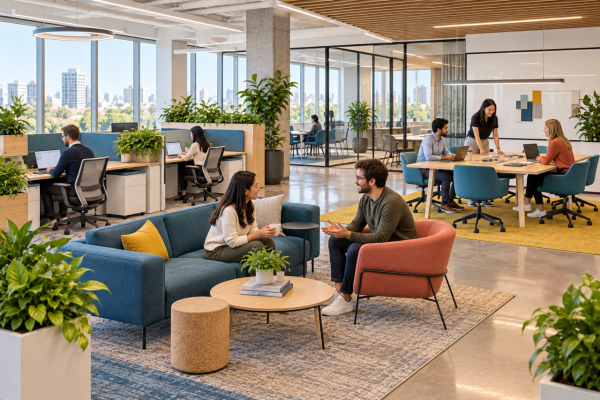 Soft seating lounge office furniture for informal meetings or client waiting.