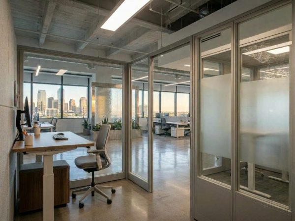 A privacy pod shown from the inside.