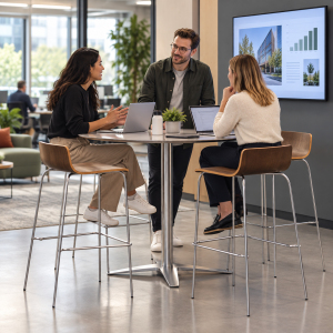 Glass Top Touchdown Table for an Office