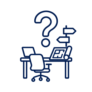 An icon illustrating office space planning capabilities of Office Furniture EZ 
